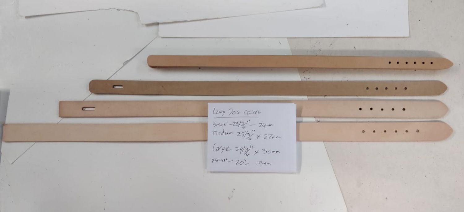 Dog Collar Blanks - Straight - Nat Veg Tan - 4 Sizes (Large, 1)